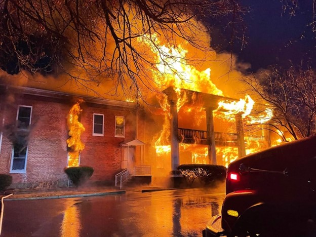 Picture of burning building