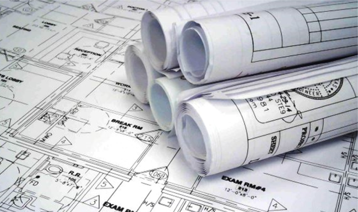 Rolls of Building Plans for Reviewing